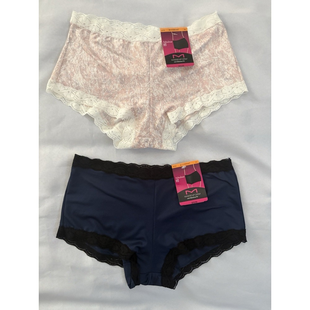 NEW Maidenform One Fab Fit Boyshort Panty 40760 Multicolor Women's Small 2 Pair